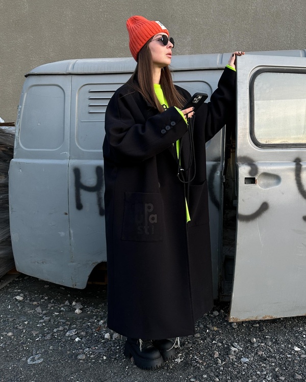 Пальто GIGASIZE утеплене, колір чорний CTGS-02-xs/s фото