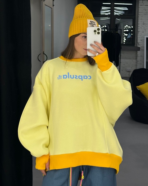 Sweatshirt COZY |BARVY|, color lemon, Size 1