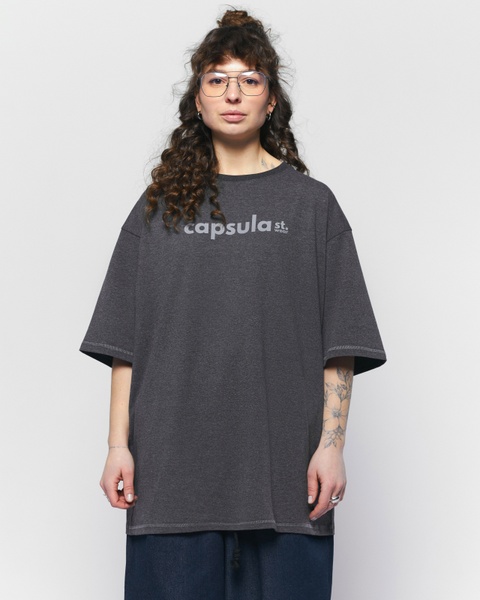 T-shirt OVERSIZE, color graphite, Size: XS/S