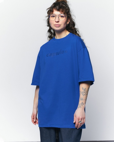 T-shirt OVERSIZE, color blue, Size: XS/S