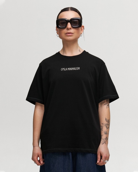 T-shirt BAZA, color black, Size: XS/S, Large print [matte]