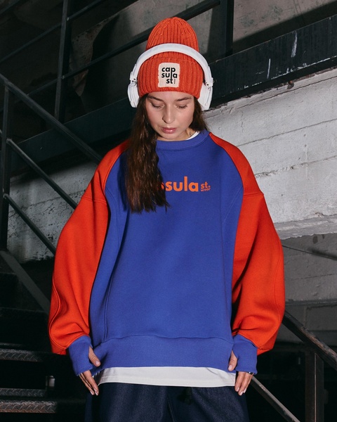 Sweatshirt COZY |BARVY|, color very pary&orange, Size 1