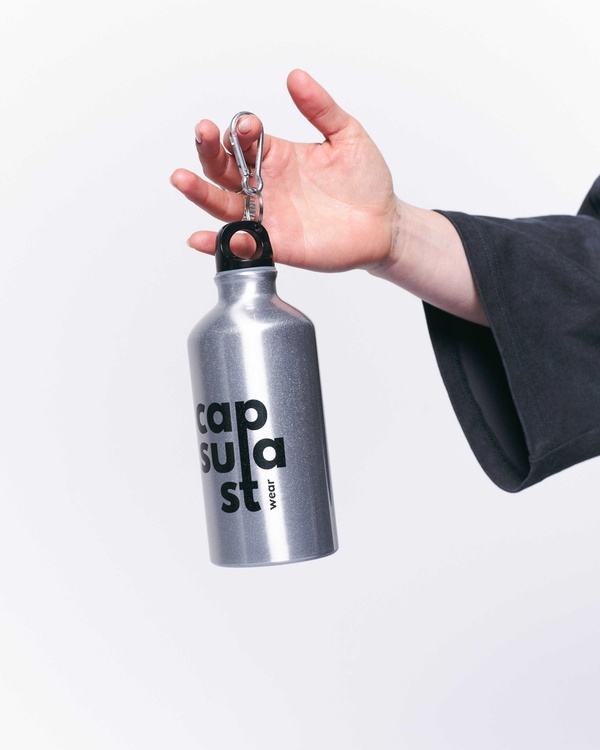 Пляшка CAPSULA металева, колір срібний CPSL-p-1 фото