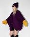 Oversized wool cardigan, dark purple and yellow, One size