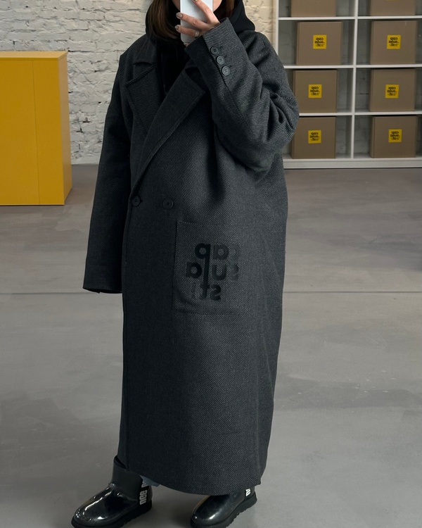 Пальто GIGASIZE утеплене, колір графіт CTGS-03-ml фото
