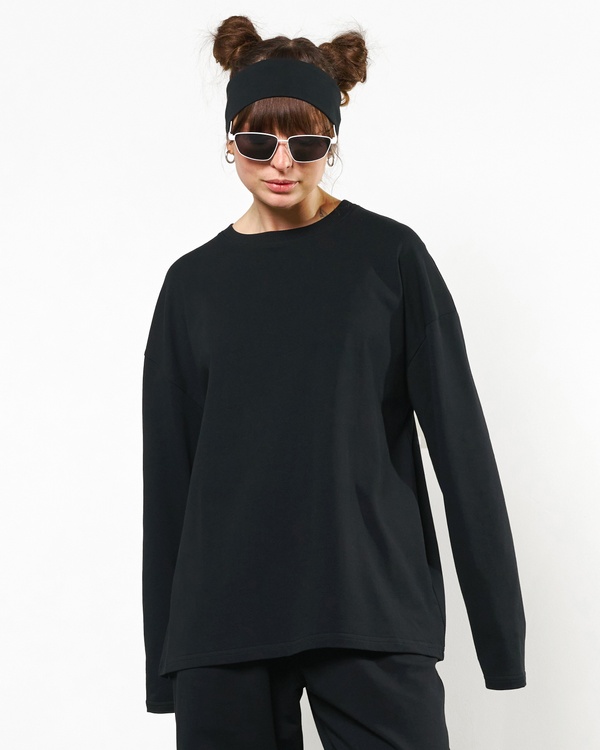 Longsleeve basic JUICY, color black, Size: XS/S