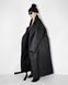 Long trench coat XALAT demis, black, One size, Length 140 cm