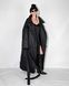 Long trench coat XALAT demis, black, One size, Length 140 cm
