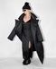 Long trench coat XALAT demis, black, One size, Length 140 cm