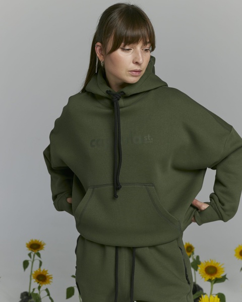 Hoodie BAT oversized insulated, color khaki, Size: M/L