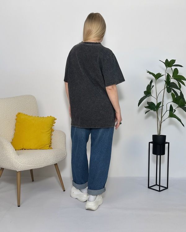 T-shirt NASTRIY, graphite color, One size, Large print [matte]