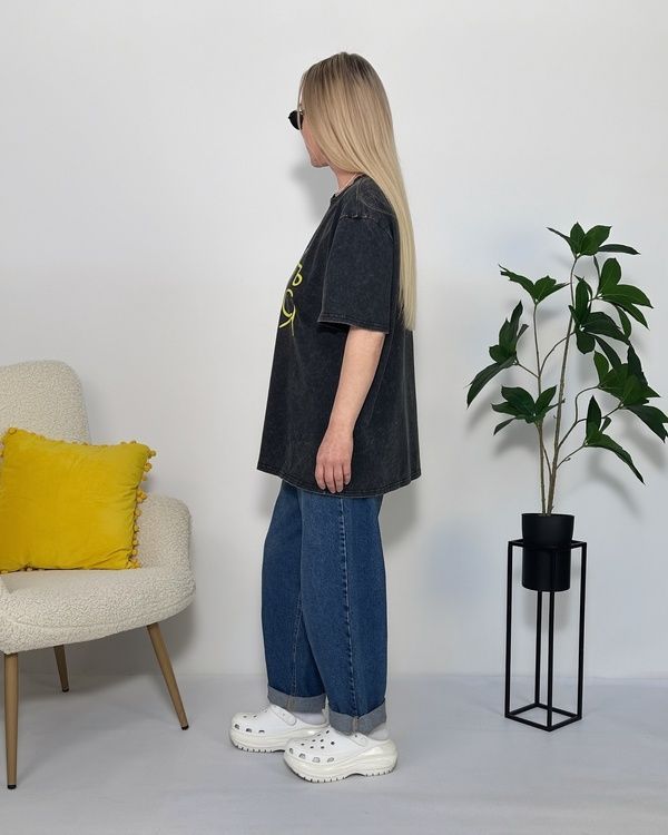 T-shirt NASTRIY, graphite color, One size, Large print [matte]