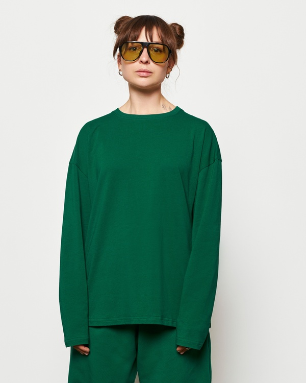 Longsleeve basic JUICY, color green, Size: XS/S